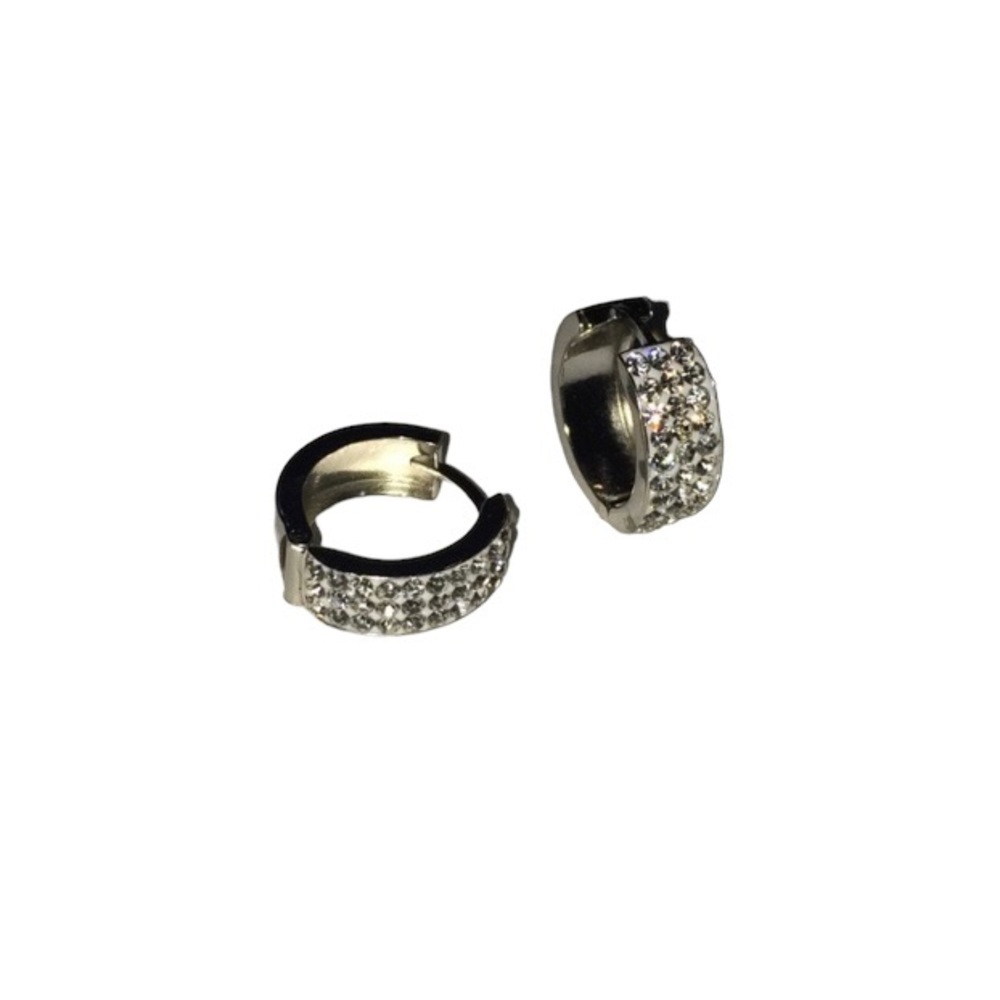 Sterling Silver Pavé Earrings